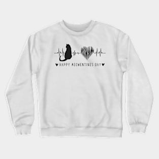 Meowentine Cat Valentines Day Cute apparel for Girls Quote Crewneck Sweatshirt